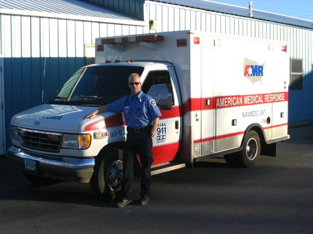 Ambulance and paramedic in an emergency medical response setting